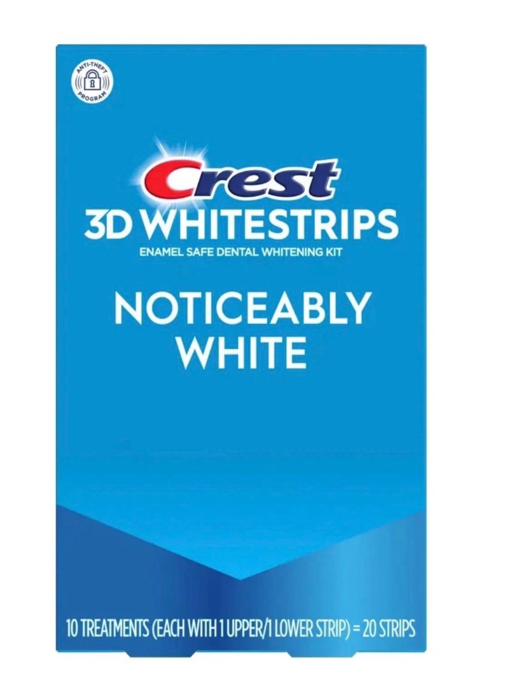 Crest 3D Whitestrips, Noticeably White, Teeth Whitening Strip Kit, 20 Strips